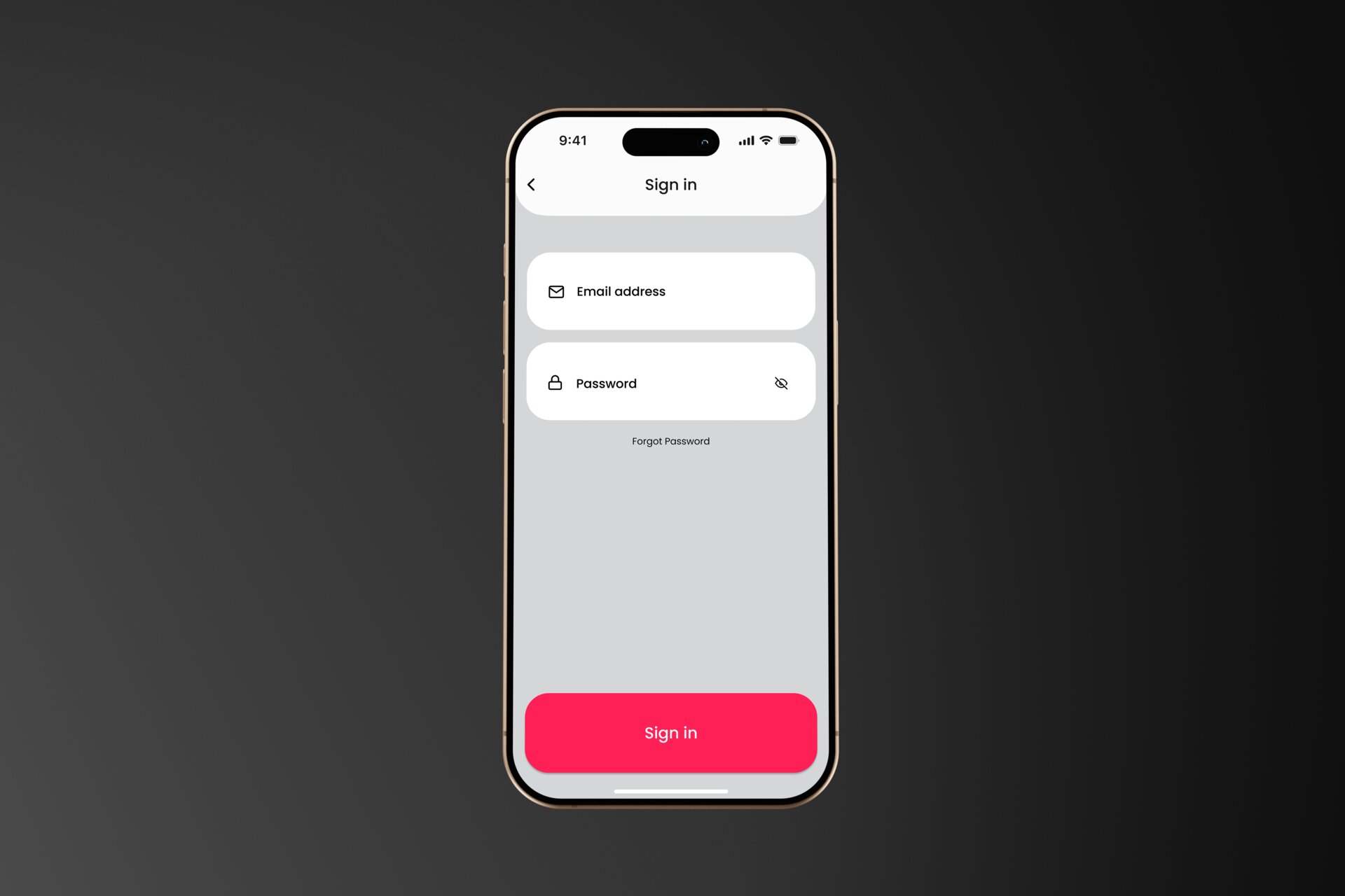 Butterfly Sign in screen mockup on iPhone