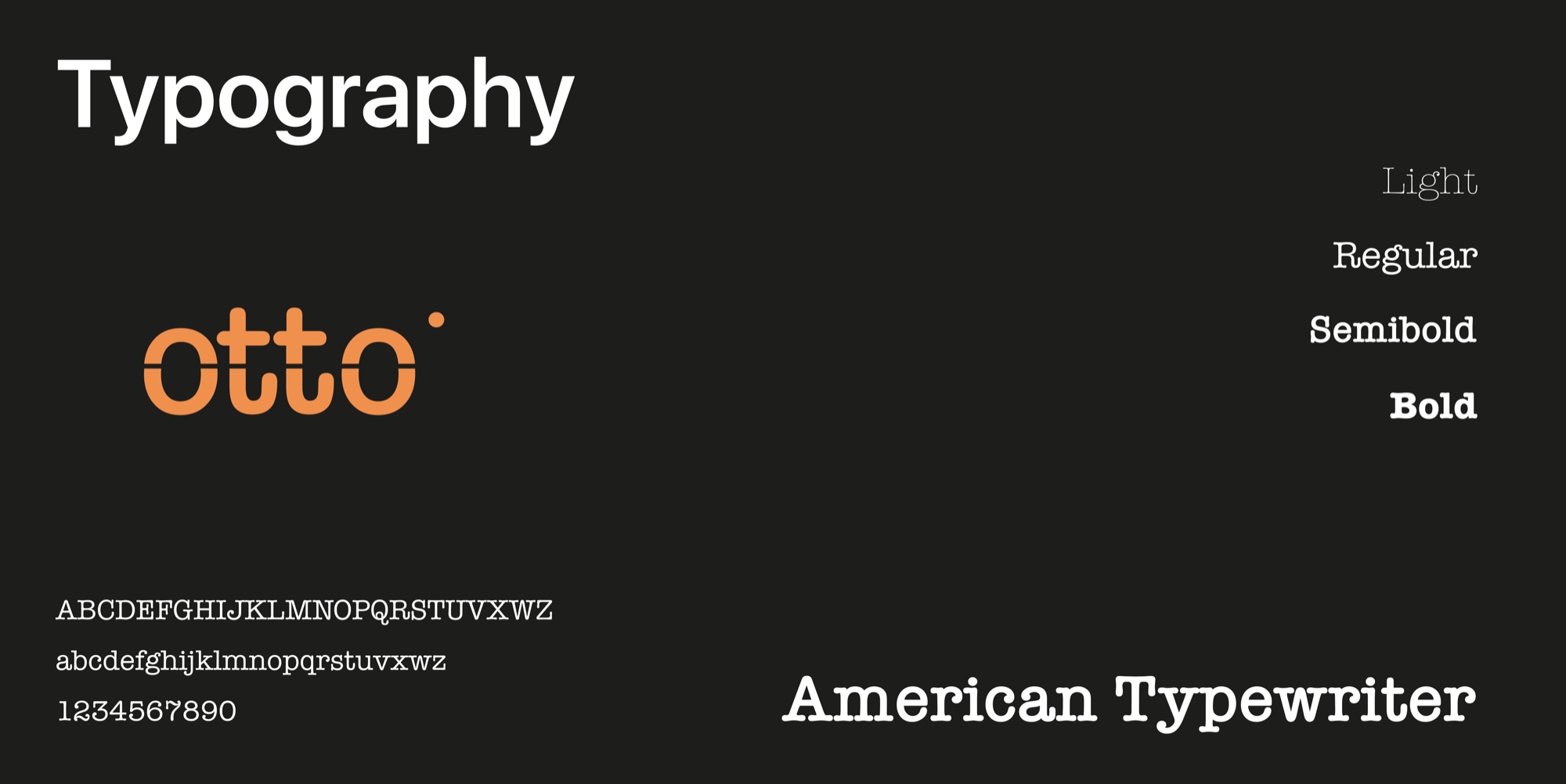 Otto Studio typography using American Typewriter font
